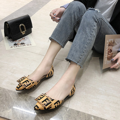 Pantofi casual dama cu catarama in gri si galben