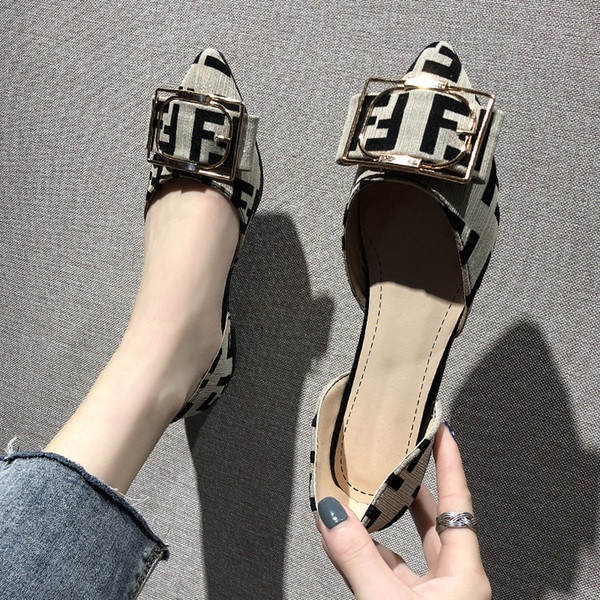 Pantofi casual dama cu catarama in gri si galben