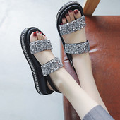 Aktuális női flitteres szandál két színben