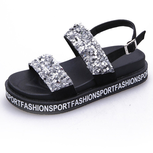 Aktuális női flitteres szandál két színben