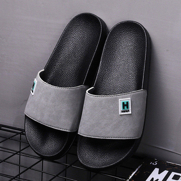 Férfi alkalmi papucs két színben emblémával