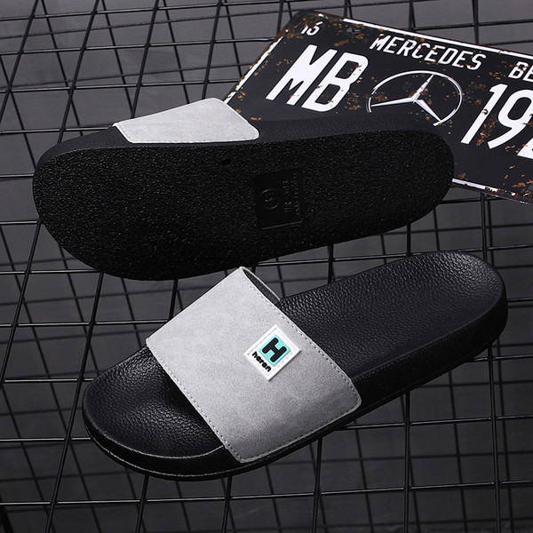 Férfi alkalmi papucs két színben emblémával