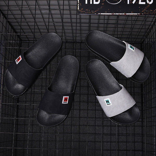 Férfi alkalmi papucs két színben emblémával