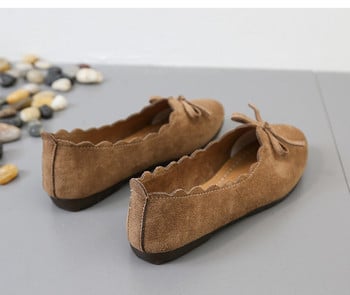 Γυναικεία υποδήματα eco suede με κορδέλα σε δύο χρώματα