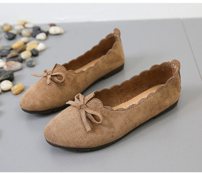 Γυναικεία υποδήματα eco suede με κορδέλα σε δύο χρώματα