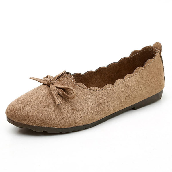 Pantofi dama din piele intoarsa eco cu panglica in doua culori