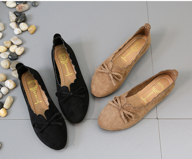 Pantofi dama din piele intoarsa eco cu panglica in doua culori