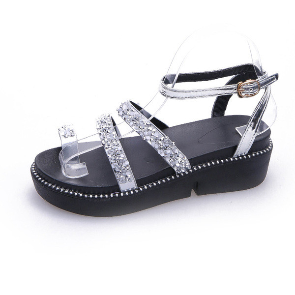 Sandale de dama moderne cu paiete in doua culori