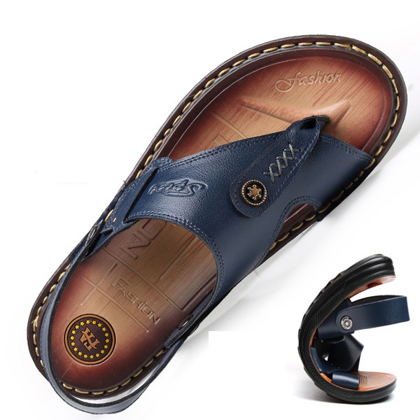 Sandale moderne pentru bărbați în albastru și negru