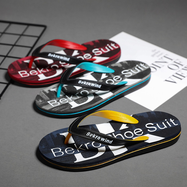 Papuci de bărbați moderni cu model, cu inscripții