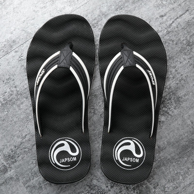 Papuci casual barbatesti cu aplicatie si inscriptie in trei culori