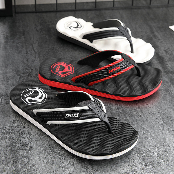 Papuci casual barbatesti cu aplicatie si inscriptie in trei culori