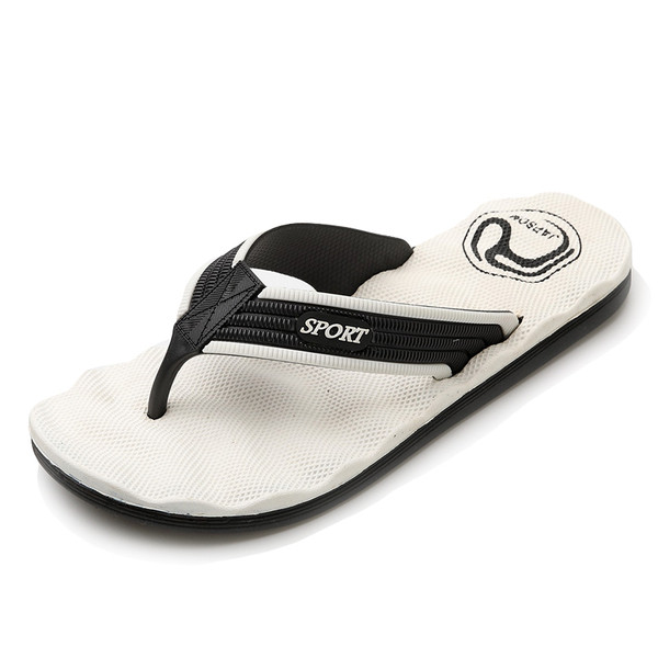 Papuci casual barbatesti cu aplicatie si inscriptie in trei culori