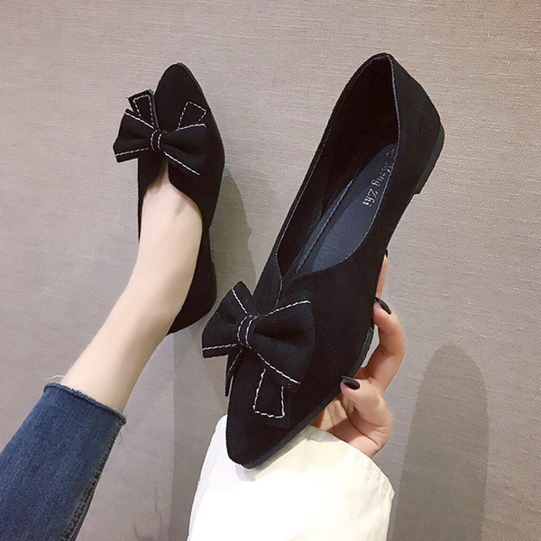 Pantofi dama din piele intoarsa eco cu panglica-doua culori