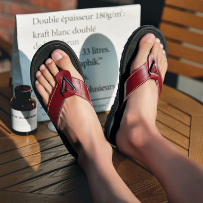 Stílusos férfi nyári papucs, három színben, öko bőrből