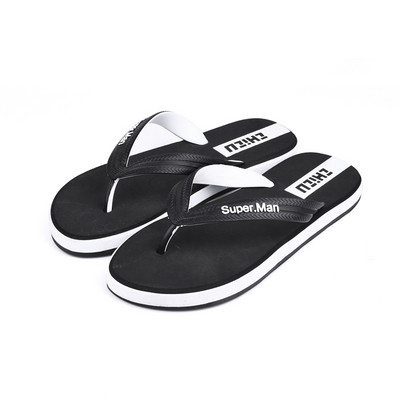 Papuci moderni pentru barbati in trei culori cu inscriptii