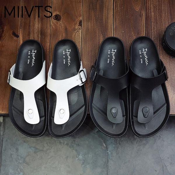 Papuci moderni pentru barbati din piele ecologica in doua culori