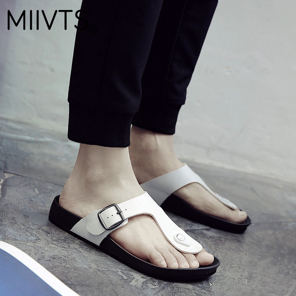 Papuci moderni pentru barbati din piele ecologica in doua culori