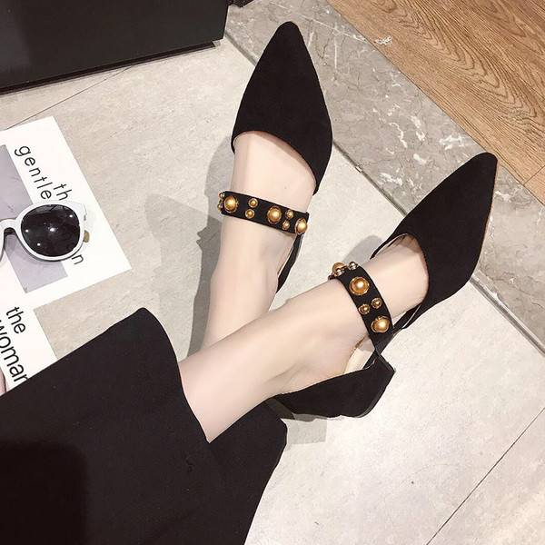 Pantofi de dama ascutiti din piele intoarsa ecologica in doua culori