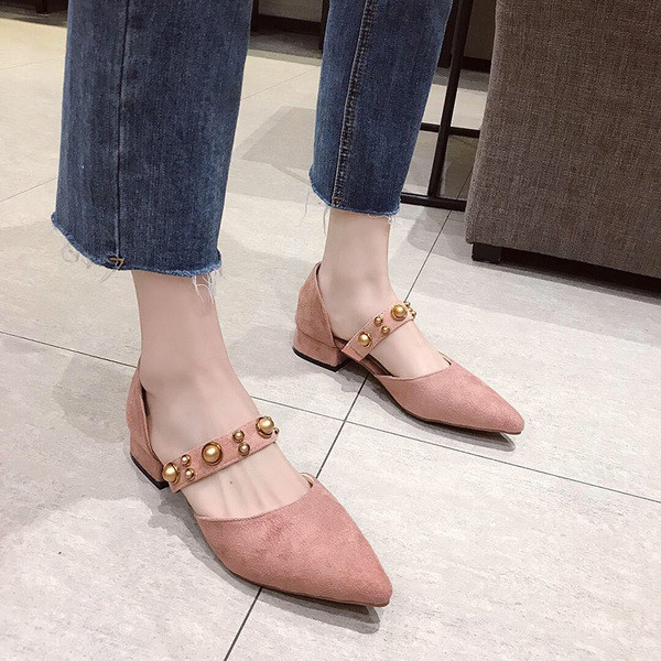 Pantofi de dama ascutiti din piele intoarsa ecologica in doua culori