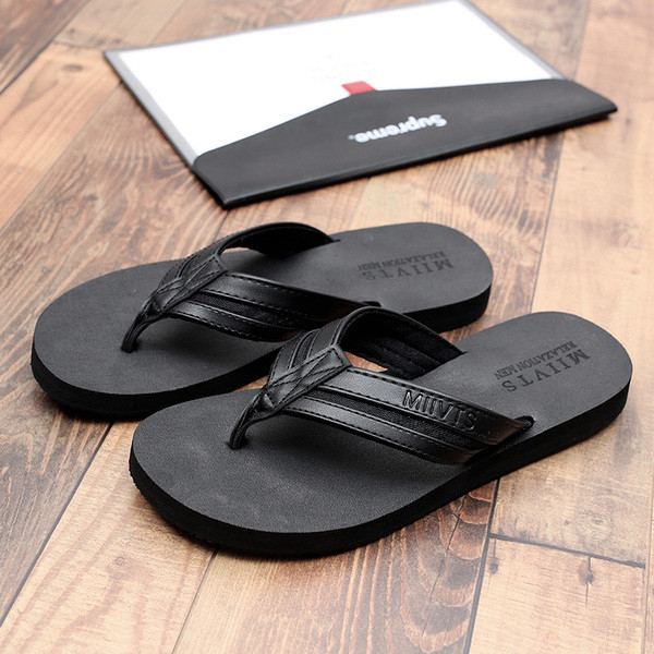 Öko bőrből készült férfi hétköznapi papucs két színben