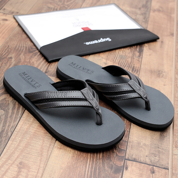 Öko bőrből készült férfi hétköznapi papucs két színben