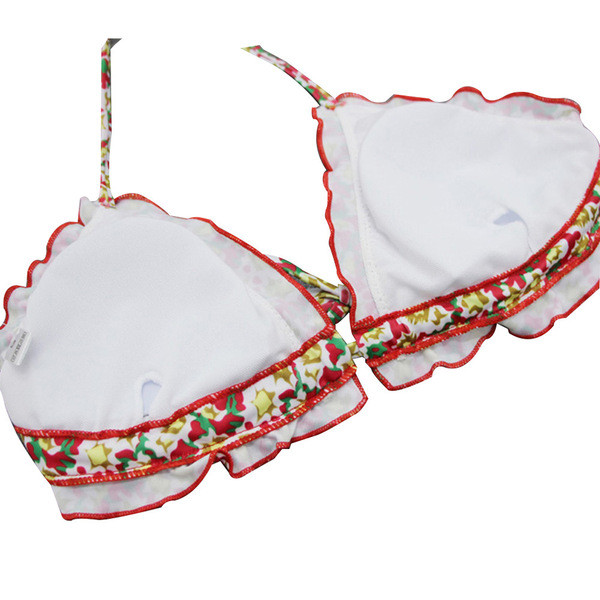 Costum de baie de damă modern în două părți cu model floral în trei culori