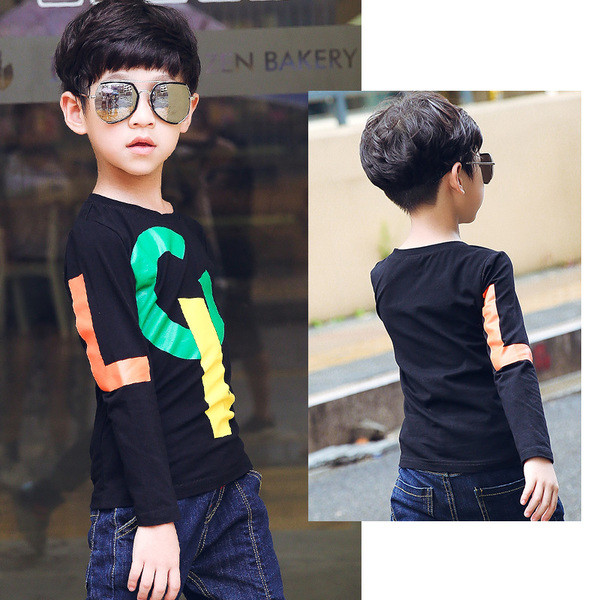 Alkalmi gyerek blúz fiúknak fekete színben, rátéttel