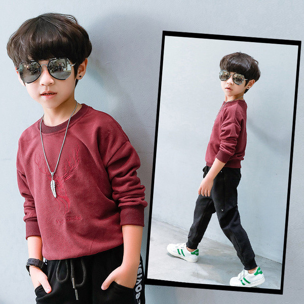 Bluza moderna pentru baieti pentru copii cu broderie