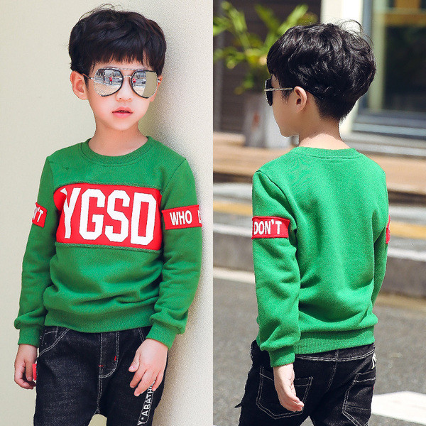 Alkalmi gyerekblúz zöld színben, felirattal