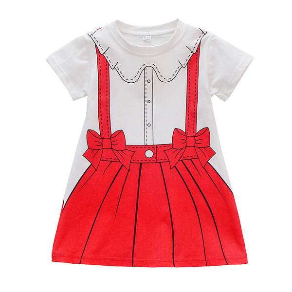 Alkalmi gyerekruha piros és rózsaszín színben