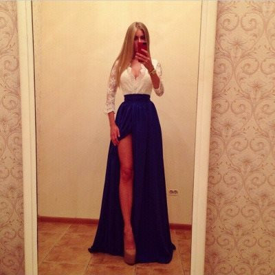 Elegáns női ruha V-nyakkal több színben