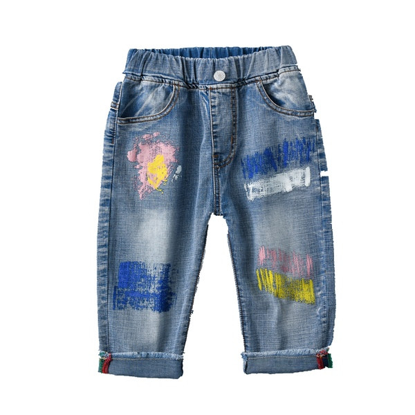 Blugi scurti casual pentru copii pentru baieti cu motive rupte