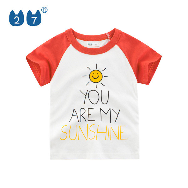 Tricou pentru copii modern pentru baieti cu aplicatie si inscriptie in doua culori