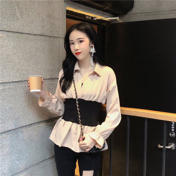 Elegáns női ing rugalmas derékkal