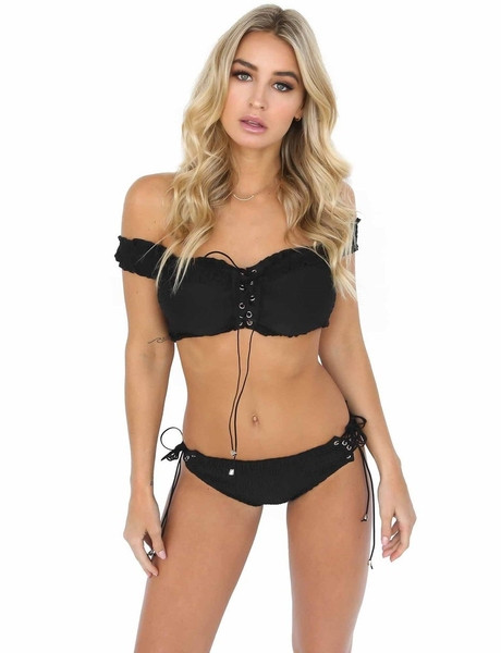 Modern fürdőruha nyakkendővel több színben