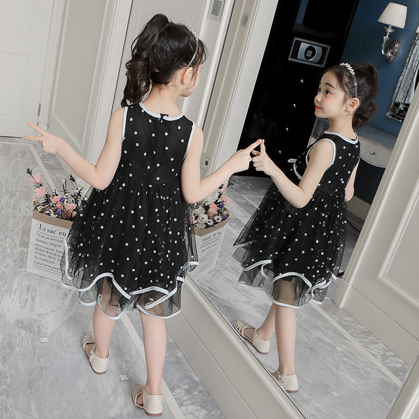 Rochie moderna pentru copii in alb si negru