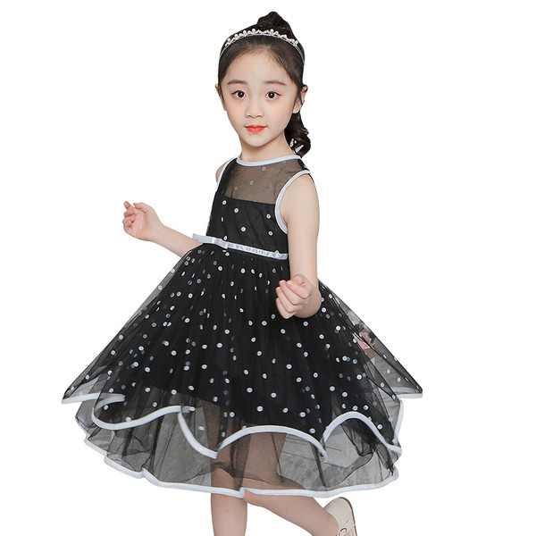 Rochie moderna pentru copii in alb si negru