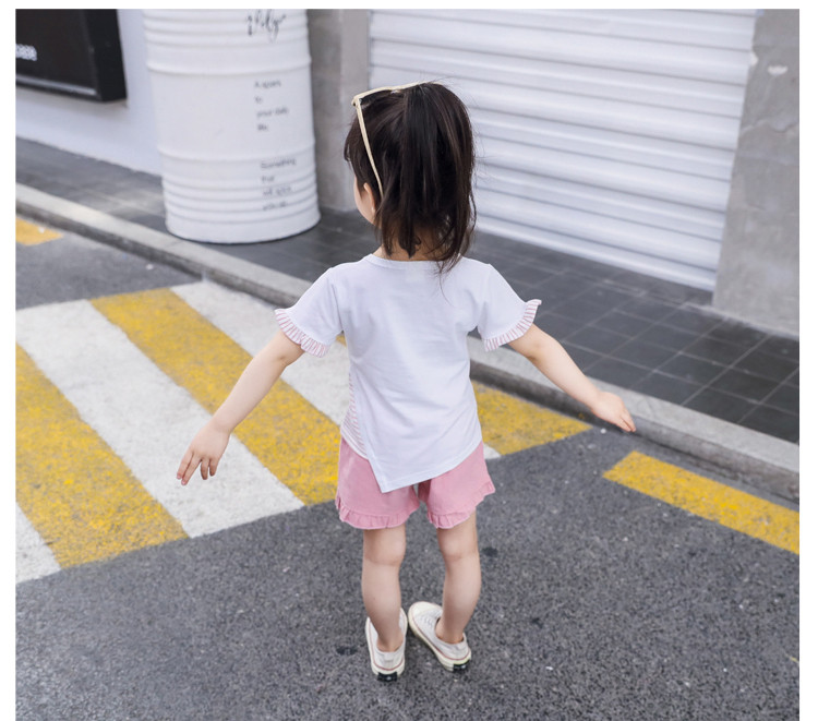 Set copii pentru fete in doua parti cu broderie