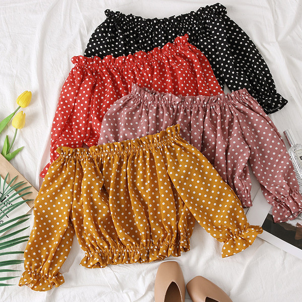 Cămașă scurtă de damă cu buline în mai multe culori