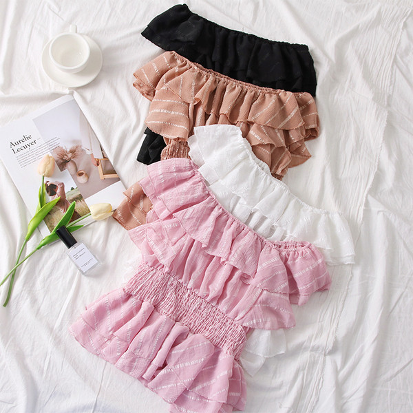 Top de primăvară damă în alb, negru, roz și bej