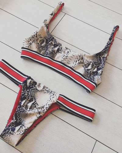 ÚJ kétrészes női fürdőruha állatmintás