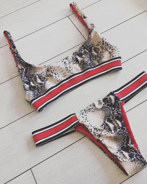 ÚJ kétrészes női fürdőruha állatmintás