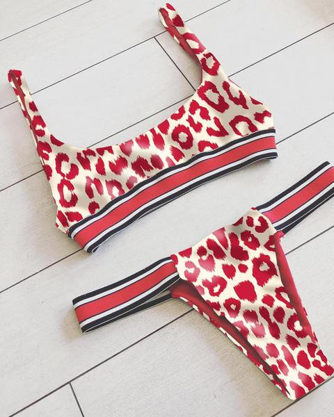 ÚJ kétrészes női fürdőruha állatmintás