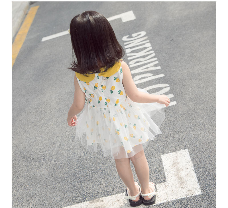 Rochie moderna pentru copii cu tul in roz si galben