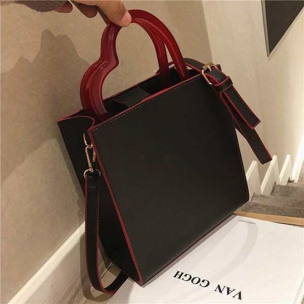 Geanta de dama in doua culori cu maner lung si scurt