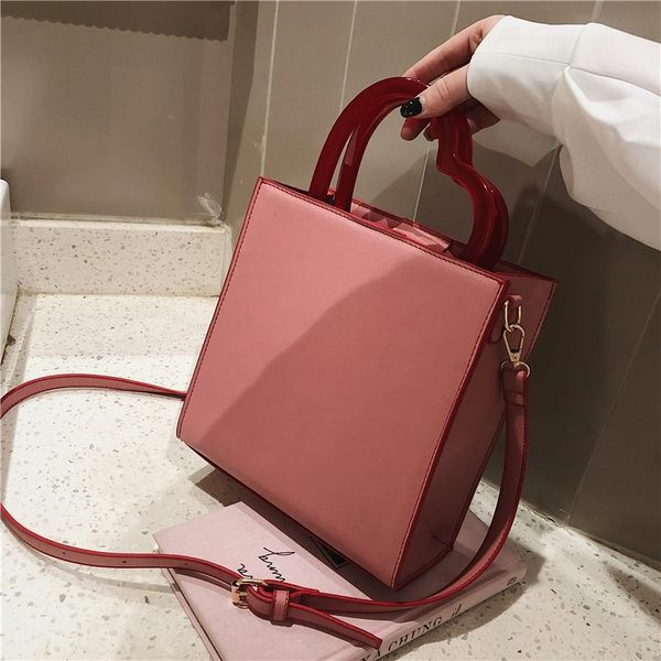 Geanta de dama in doua culori cu maner lung si scurt