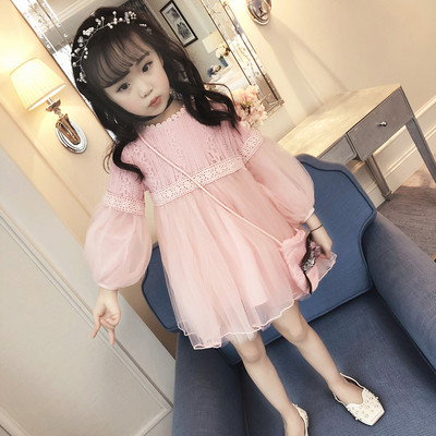 Rochie moderna pentru copii cu maneci lungi in doua culori