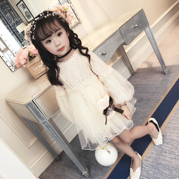 Rochie moderna pentru copii cu maneci lungi in doua culori