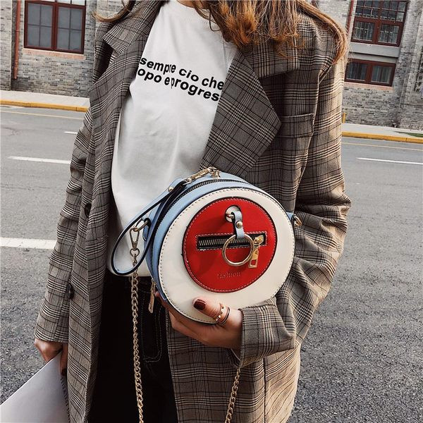 Geanta de dama moderna in forma rotunda din piele ecologica